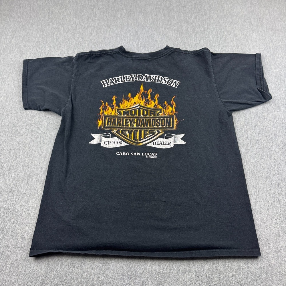 Harley Davidson T Shirt Men Small‎ Black Cabo San Lucas Mexico Motorcycle Biker